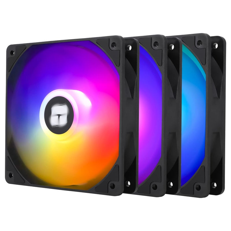 Thermalright مروحة CPU TL-C12C-S X3 120mm ARGB مروحة تبريد علبة، مروحة كمبيوتر صامتة 4pin PWM مع تحمل S-FDB، تصل إلى 1550RPM (3 قطع) - Image 1